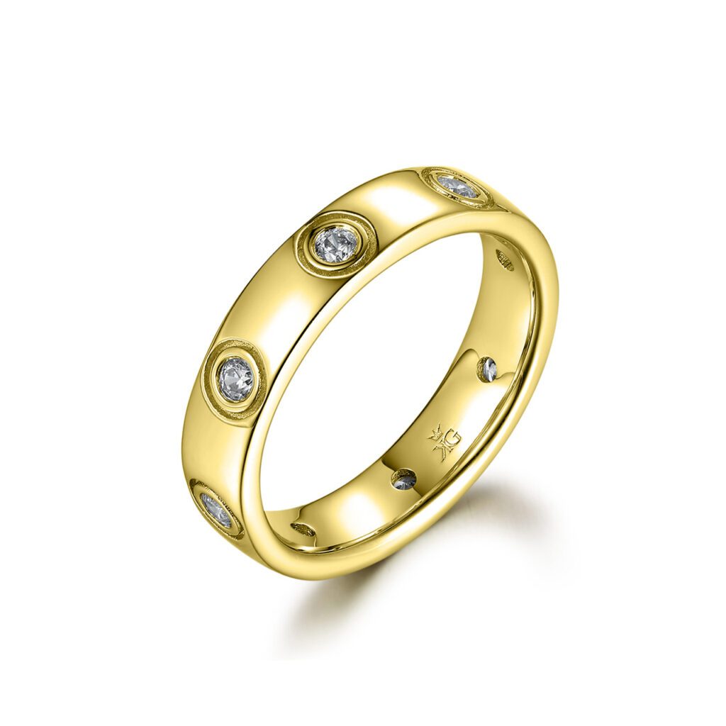 Giana – Lekfull ring i 18k Gulguld med rund diamant