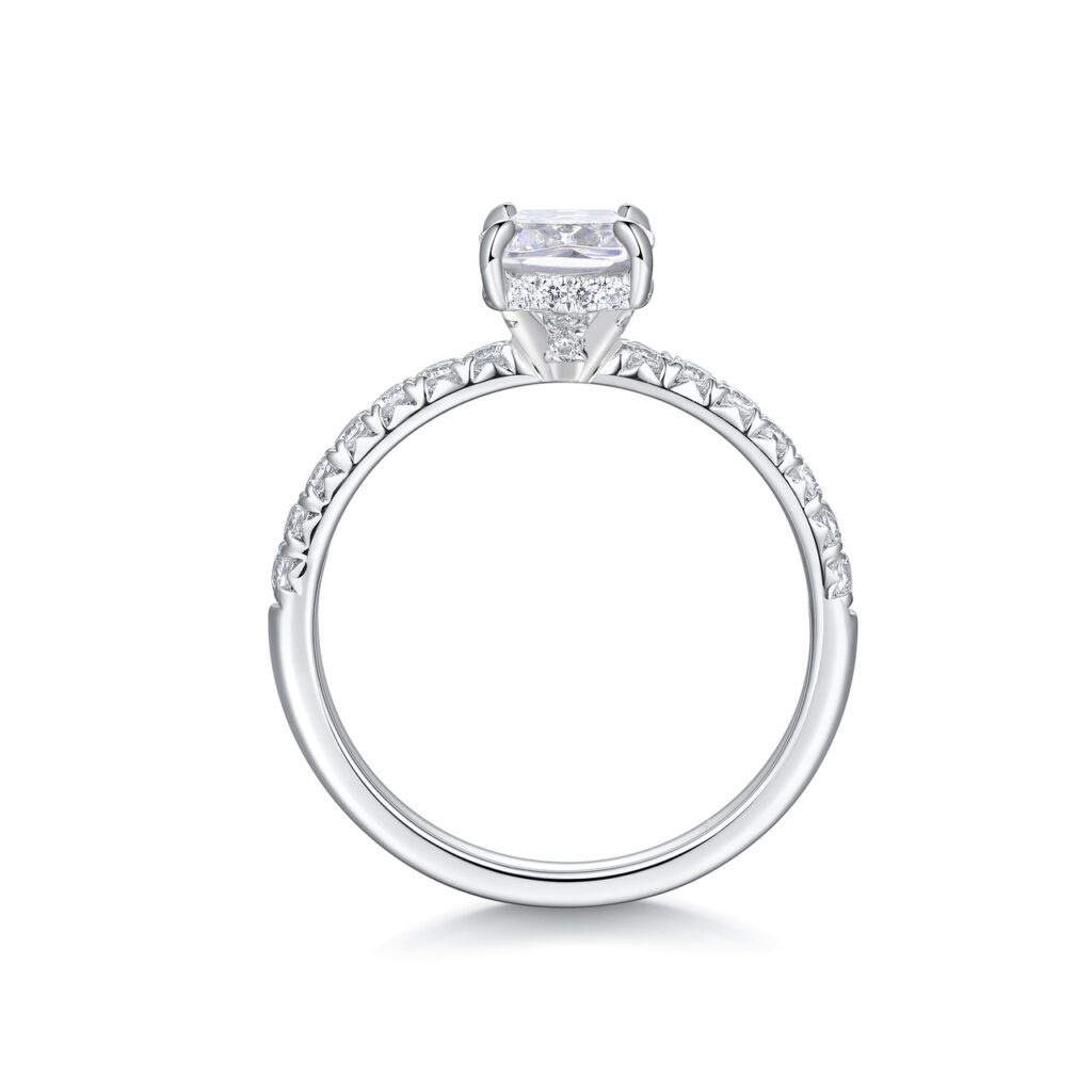 Giulia – Sidostensring med diamanter i 950 Platina