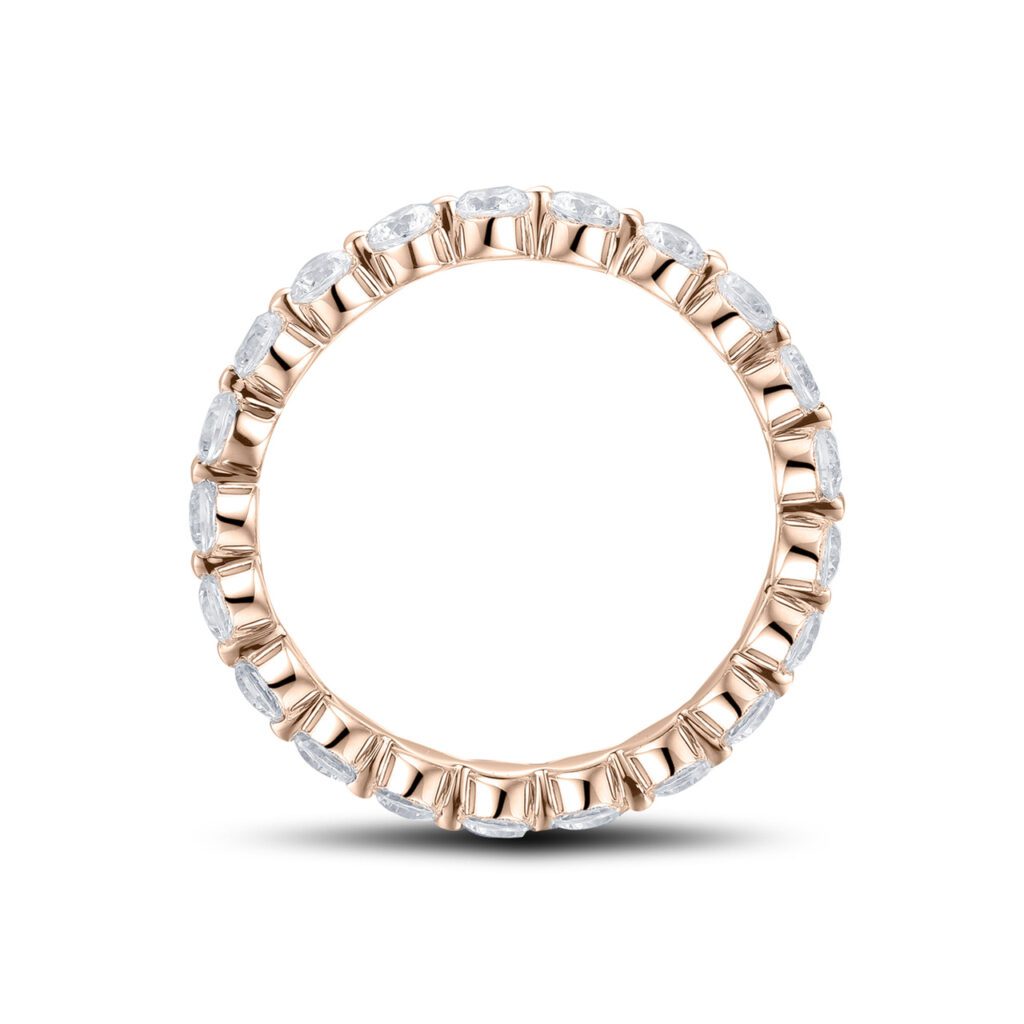 Holly – Elegant alliansring i 18k Roséguld med diamanter