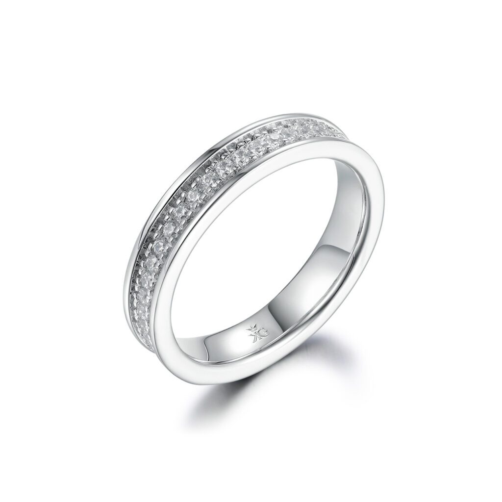 Kehlani – Elegant alliansring i 950 Platina med diamanter