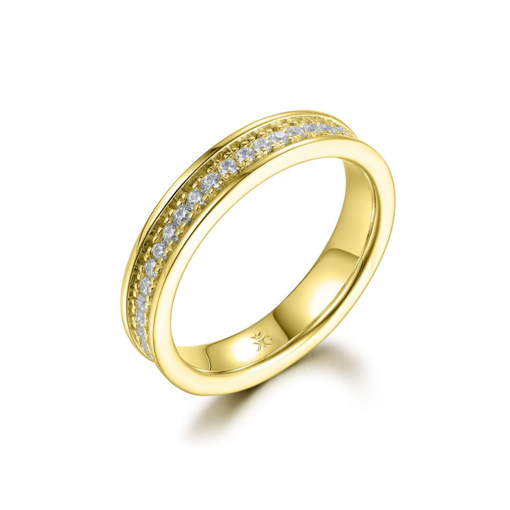 Kehlani – Elegant alliansring i 18k Gulguld med diamanter