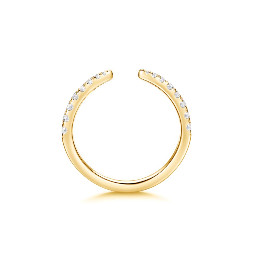 Leya – Öppen Alliansring i 18k Gulguld med diamant