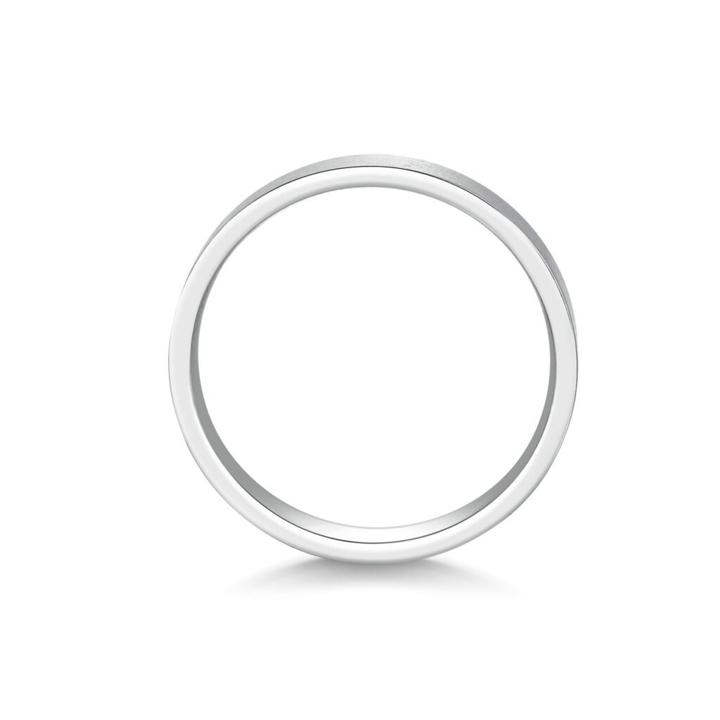 Marcel – Borstad Ring i 14k Vitguld
