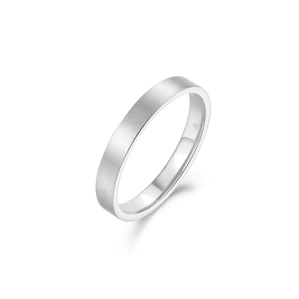 Marcel – Borstad Ring i 14k Vitguld