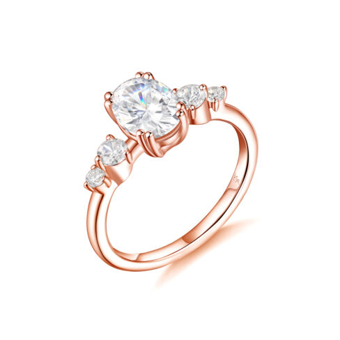 Mina – Förlovningsring i 18k Roséguld med diamant
