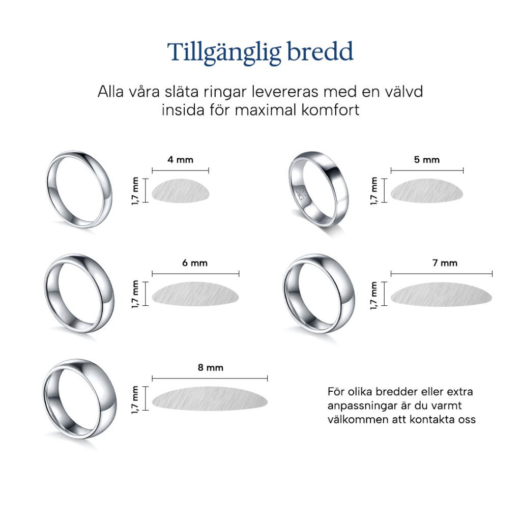 Oliver 8 mm – Slät ring i 18k Vitguld