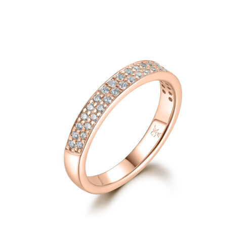 Savannah – Ring i 18k Roséguld med micropavéinfattade dubbla rader av diamanter