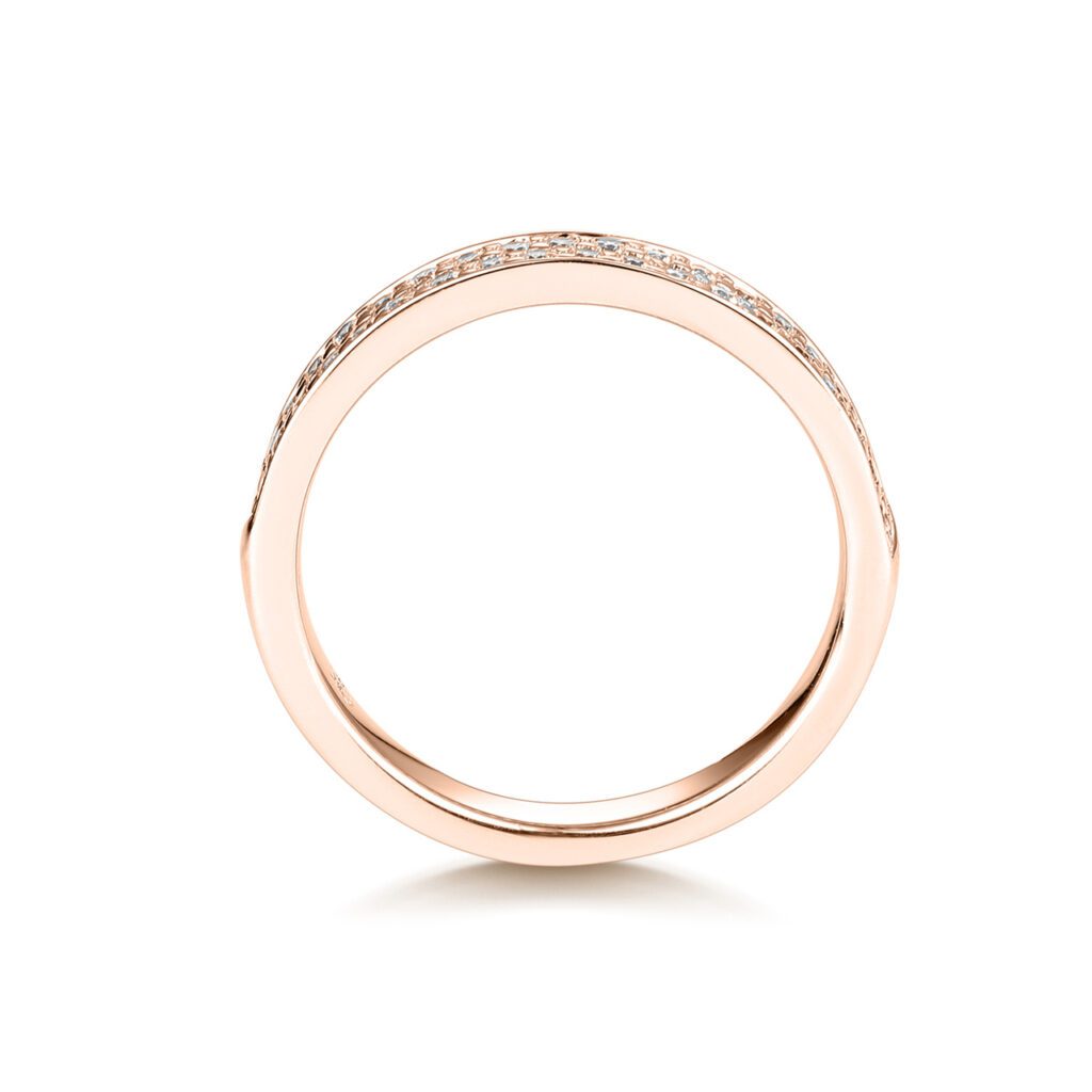 Savannah – Ring i 18k Roséguld med micropavéinfattade dubbla rader av diamanter