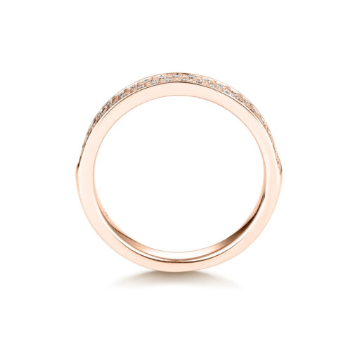 Savannah – Ring i 18k Roséguld med micropavéinfattade dubbla rader av diamanter - Bild 2