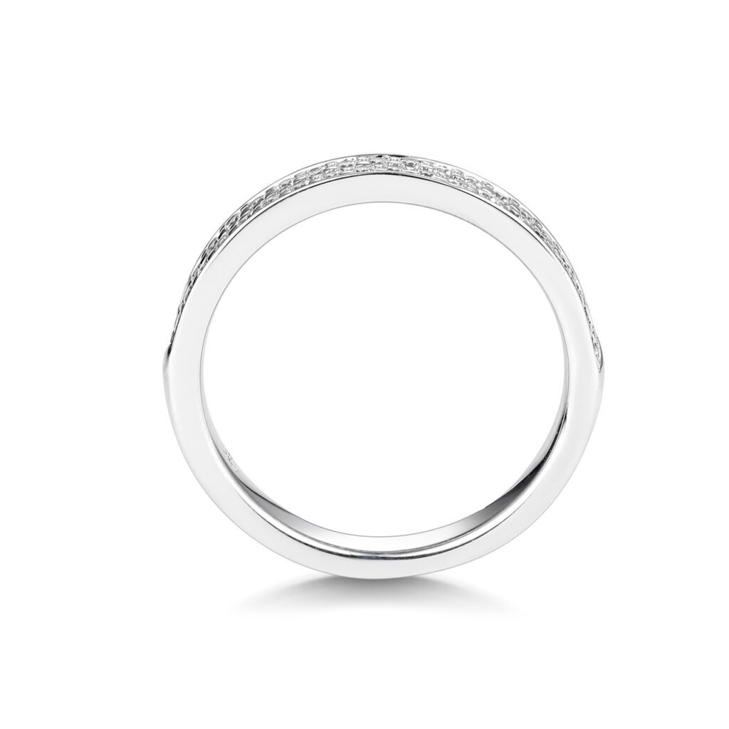 Savannah – Ring i 18k Vitguld med micropavéinfattade dubbla rader av diamanter