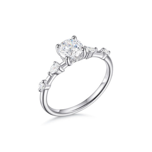 Vera – Förlovningsring i 18k Vitguld med diamant