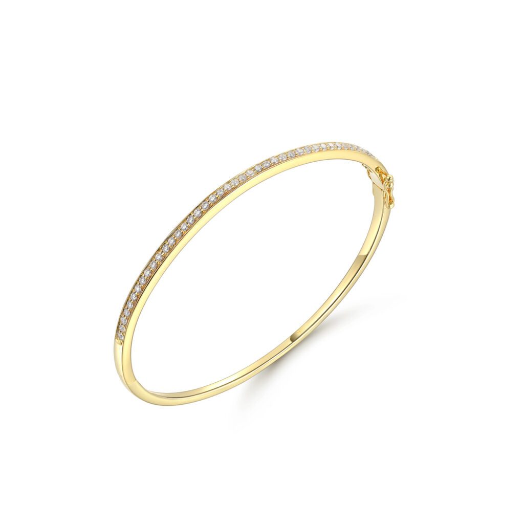Everly – Stelt armband i 18k Gulguld med rad av stilrent infattade diamanter