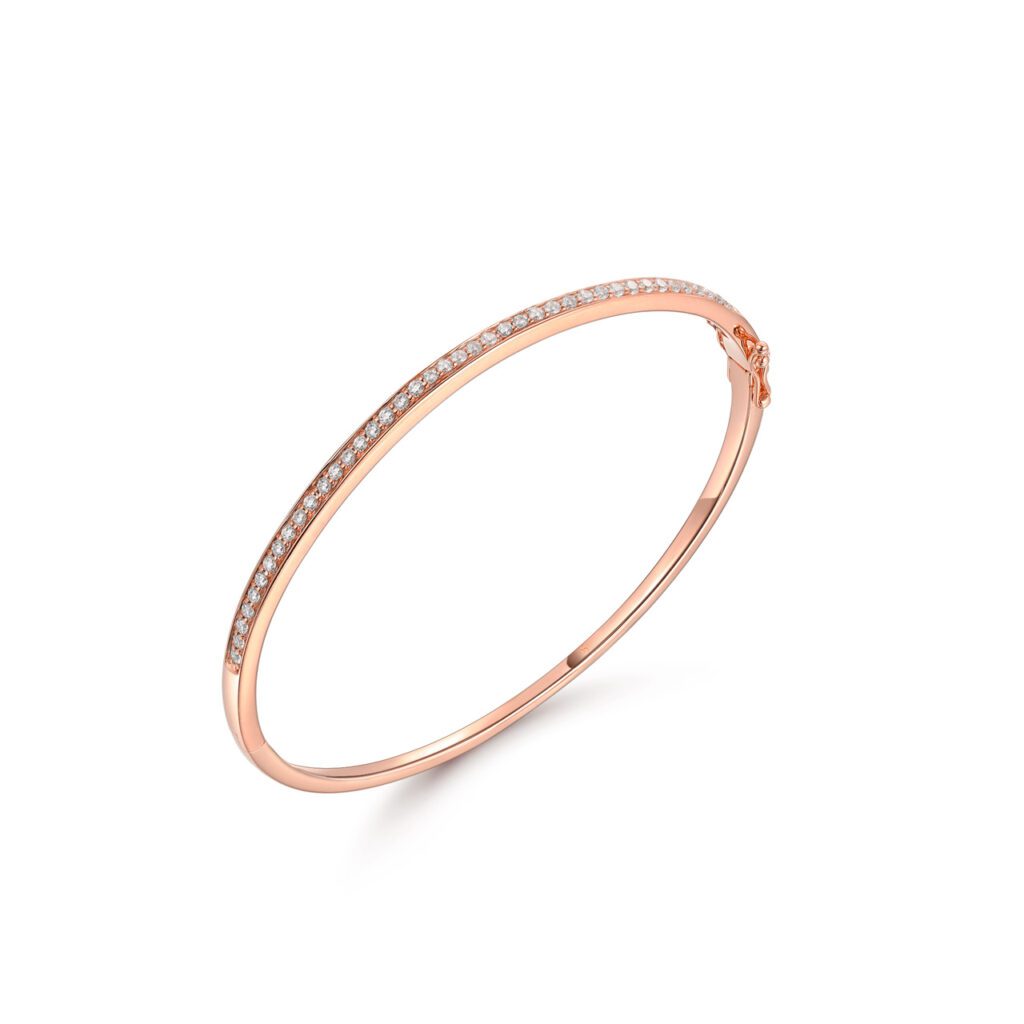 Everly – Stelt armband i 18k Roséguld med rad av stilrent infattade diamanter