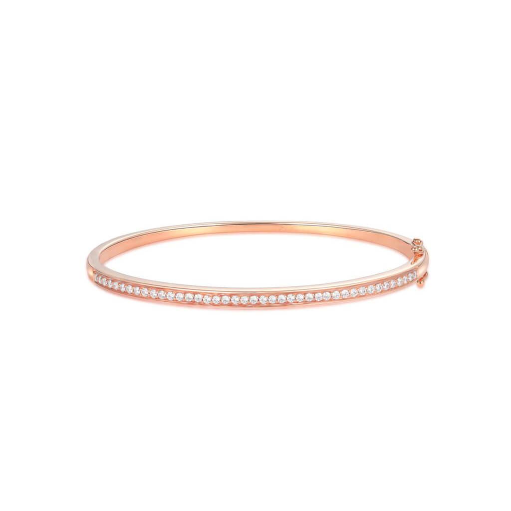 Everly – Stelt armband i 18k Roséguld med rad av stilrent infattade diamanter