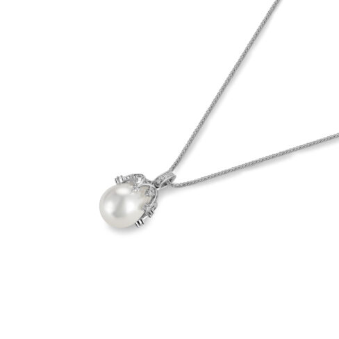 Aria – Stilrent halsband i 950 Platina med odlad saltvattenspärla - Bild 2