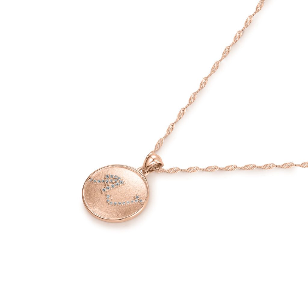 Personligt initialhalsband i 18k Roséguld med diamanter