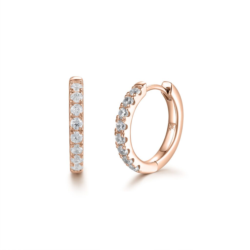 Leslie – Örhängen i 18k Roséguld med diamant