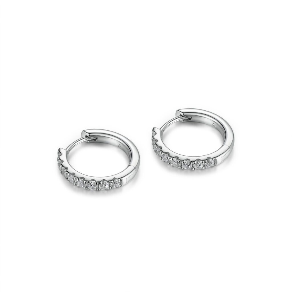 Leslie – Örhängen i 950 Platina med diamant