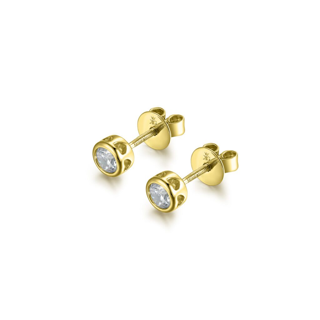 Jayda – Örhängen i 18k Gulguld med diamant