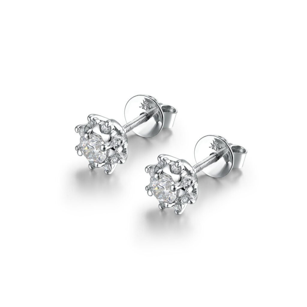 Joelle – Örhängen i 950 Platina med diamant