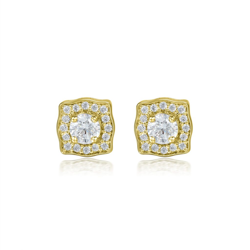 Thalia – Örhängen i 18k Gulguld med diamant
