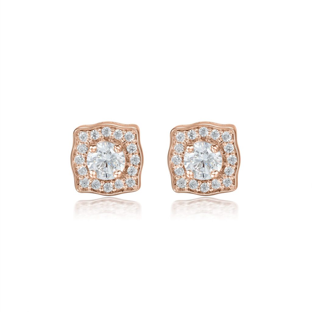 Thalia – Örhängen i 18k Roséguld med diamant