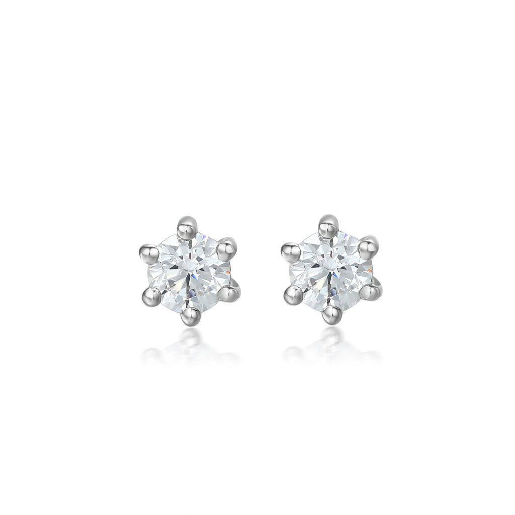 Estella – Örhängen i 18k Vitguld med diamant