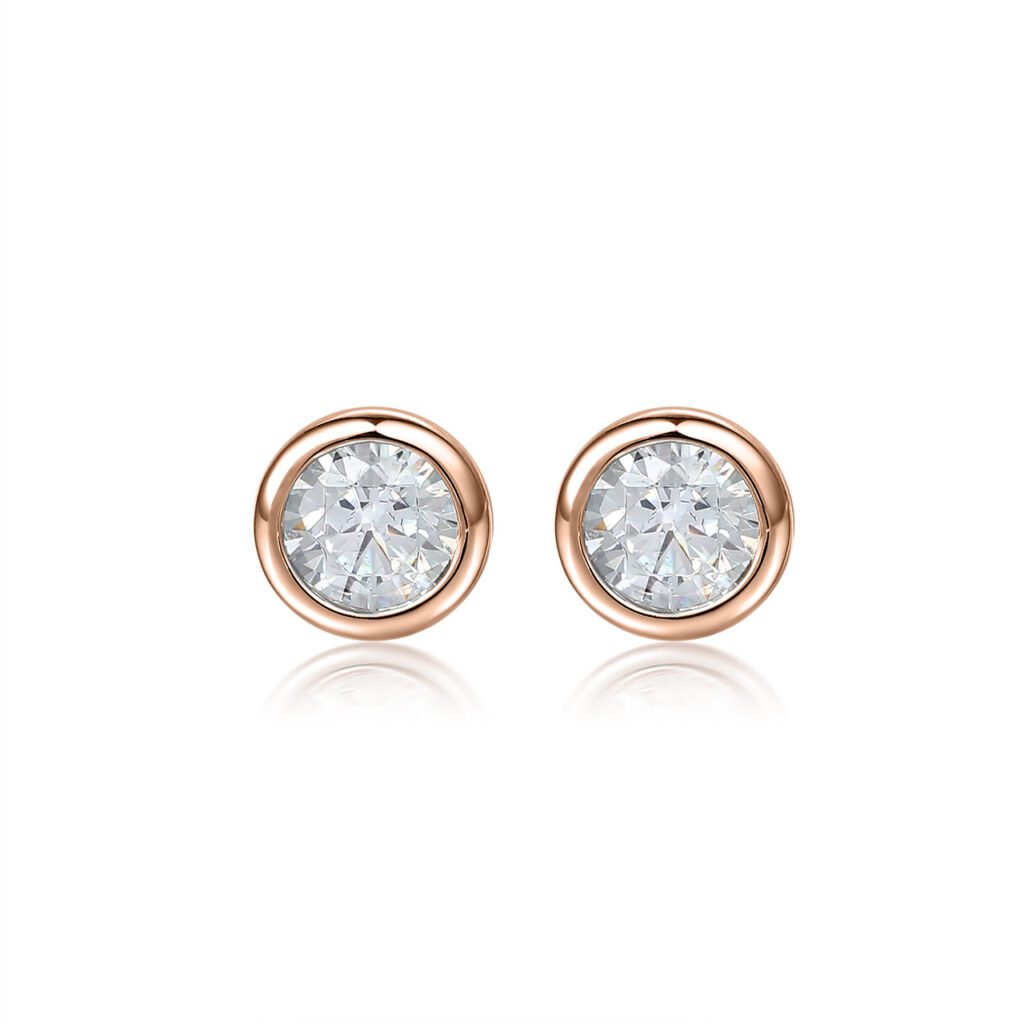 Jayda – Örhängen i 18k Roséguld med diamant