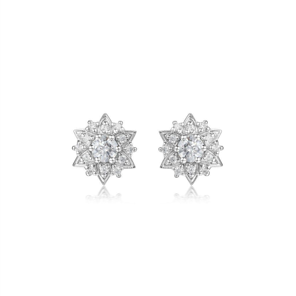 Nala – Örhängen i 950 Platina med diamant