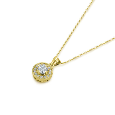 Daisy – Halo diamanthalsband i 18k Gulguld med 14 briljanter - Bild 2