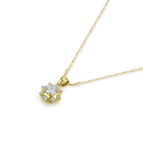 Alaina – Klassiskt carmoséhalsband i 18k Gulguld med diamanter - Bild 2