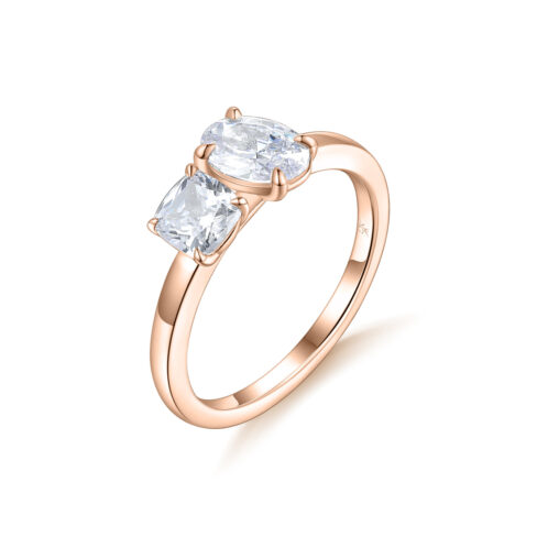 Toi et Moi – Ring med flera stenar i 18k Roséguld