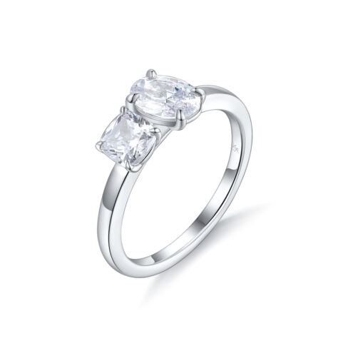 Toi et Moi – Ring med flera stenar i 18k Vitguld
