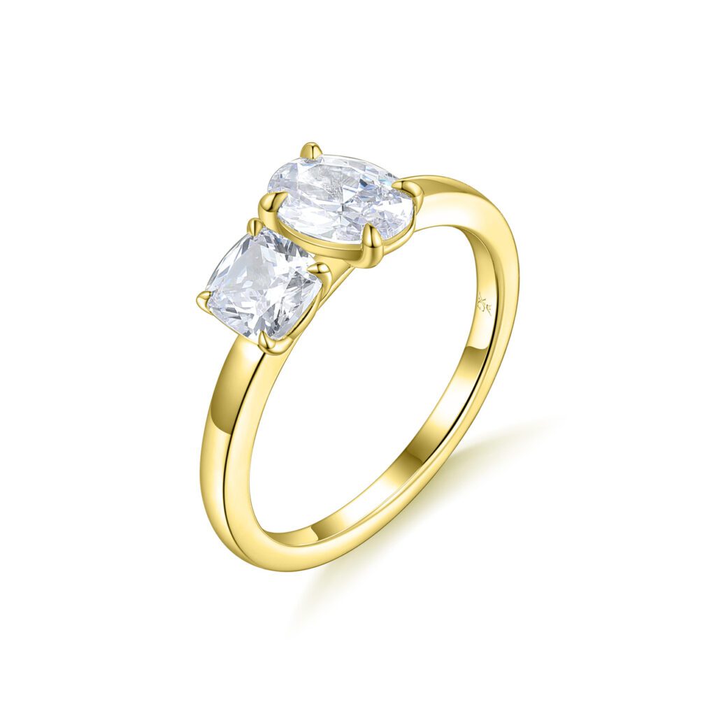 Toi et Moi – Ring med flera stenar i 18k Gulguld
