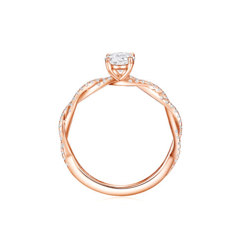 Ellie – Sidostensring med diamanter i 18k Roséguld - Bild 2