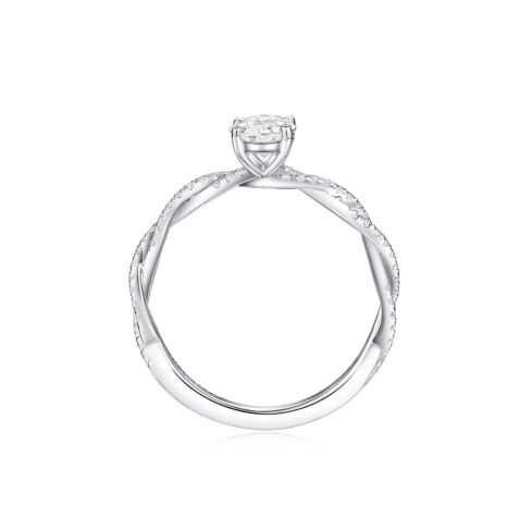 Ellie – Sidostensring med diamanter i 18k Vitguld - Bild 2