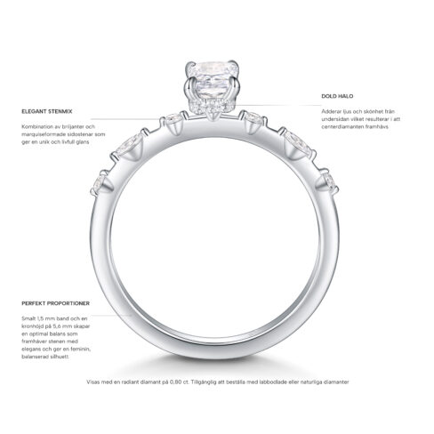 Alea – Sidostensring med diamanter i 950 Platina - Bild 2