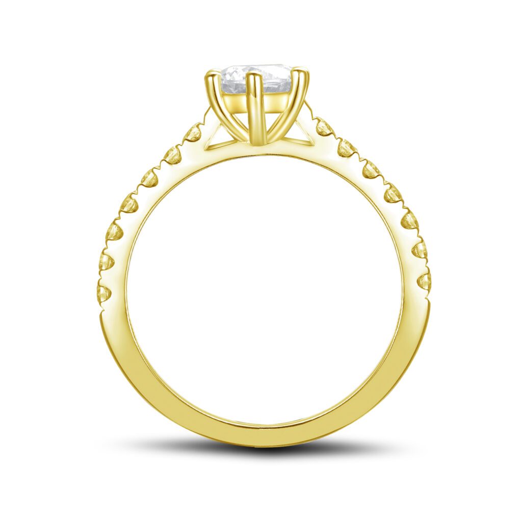 Jenny – Sidostensring med diamanter i 18k Gulguld