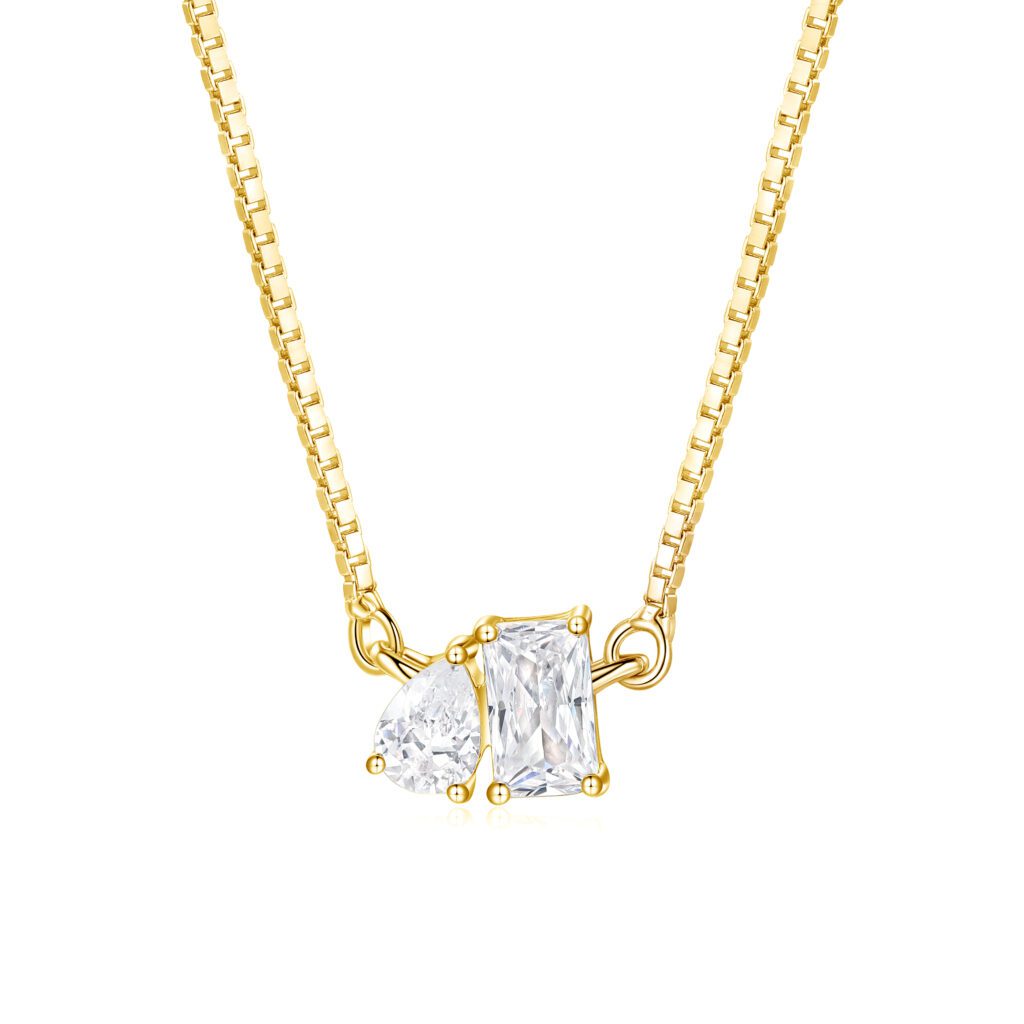 Toi et Moi – Halsband med flera stenar i 18k Gulguld