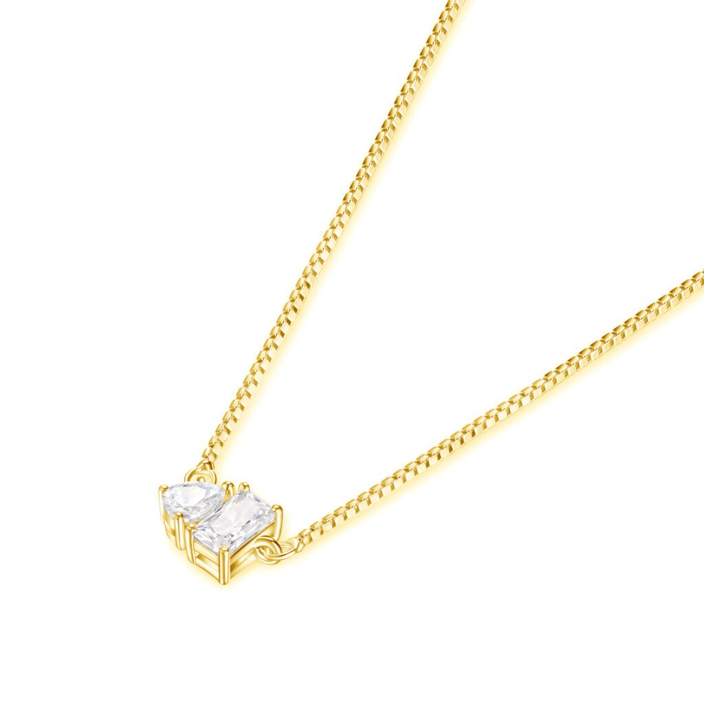 Toi et Moi – Halsband med flera stenar i 18k Gulguld