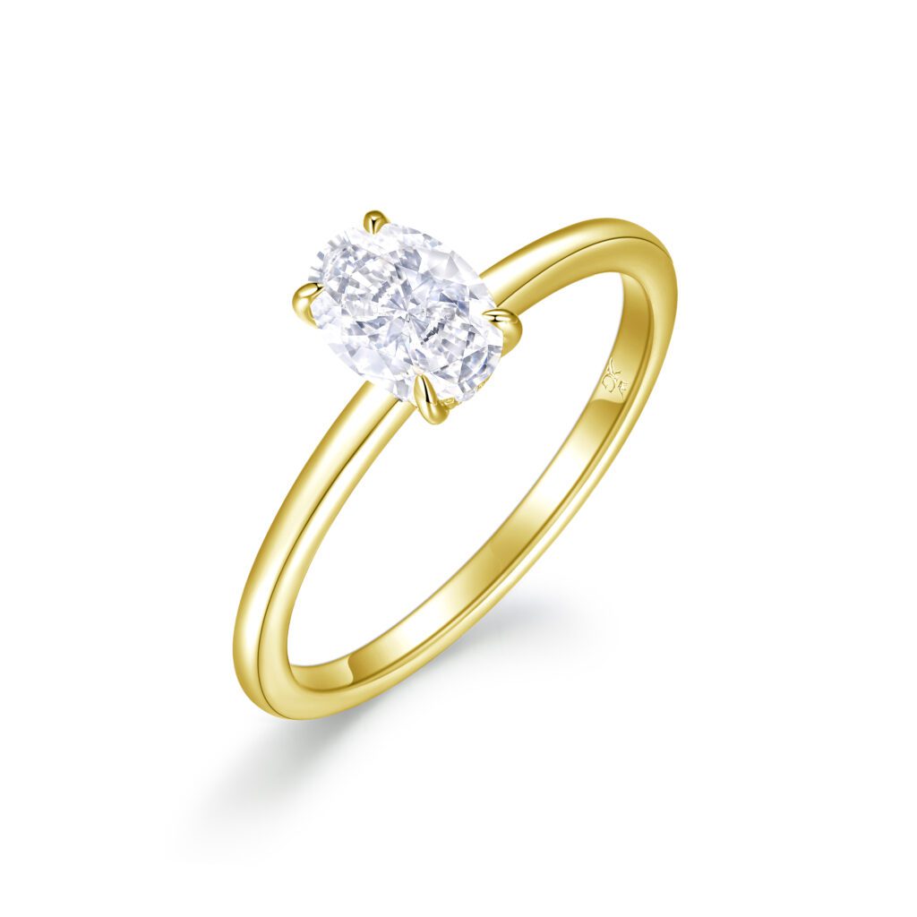 Althea – Förlovningsring i 18k Gulguld med hidden halo för extra lyster
