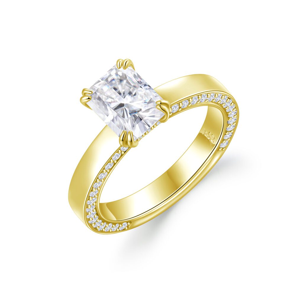 Alera – Elegant Sidostensring i 18k Gulguld