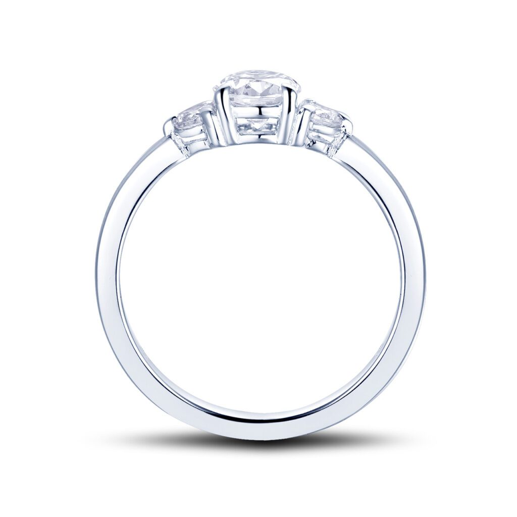 Alissa – Trestensring i 18k Vitguld