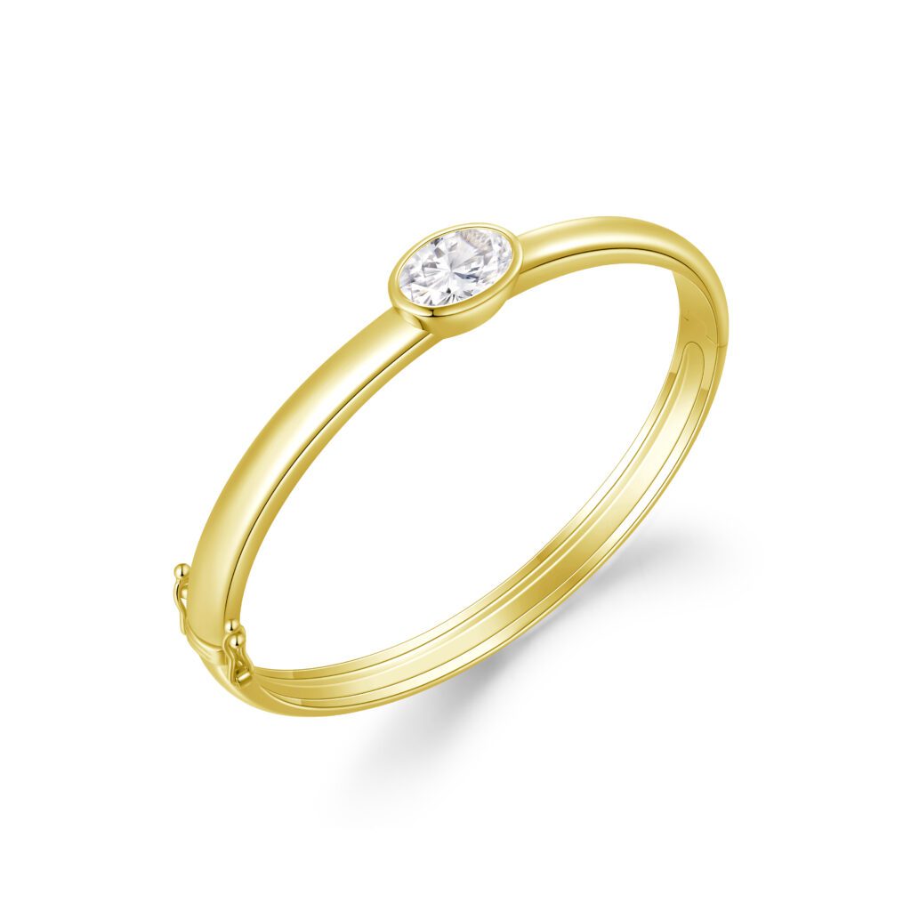 Avery – Elegant Bezel Armband i 18k Gulguld