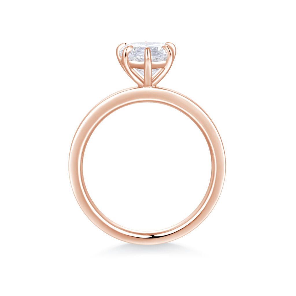 Celia Päron – Elegant Solitärring i 18k Roséguld