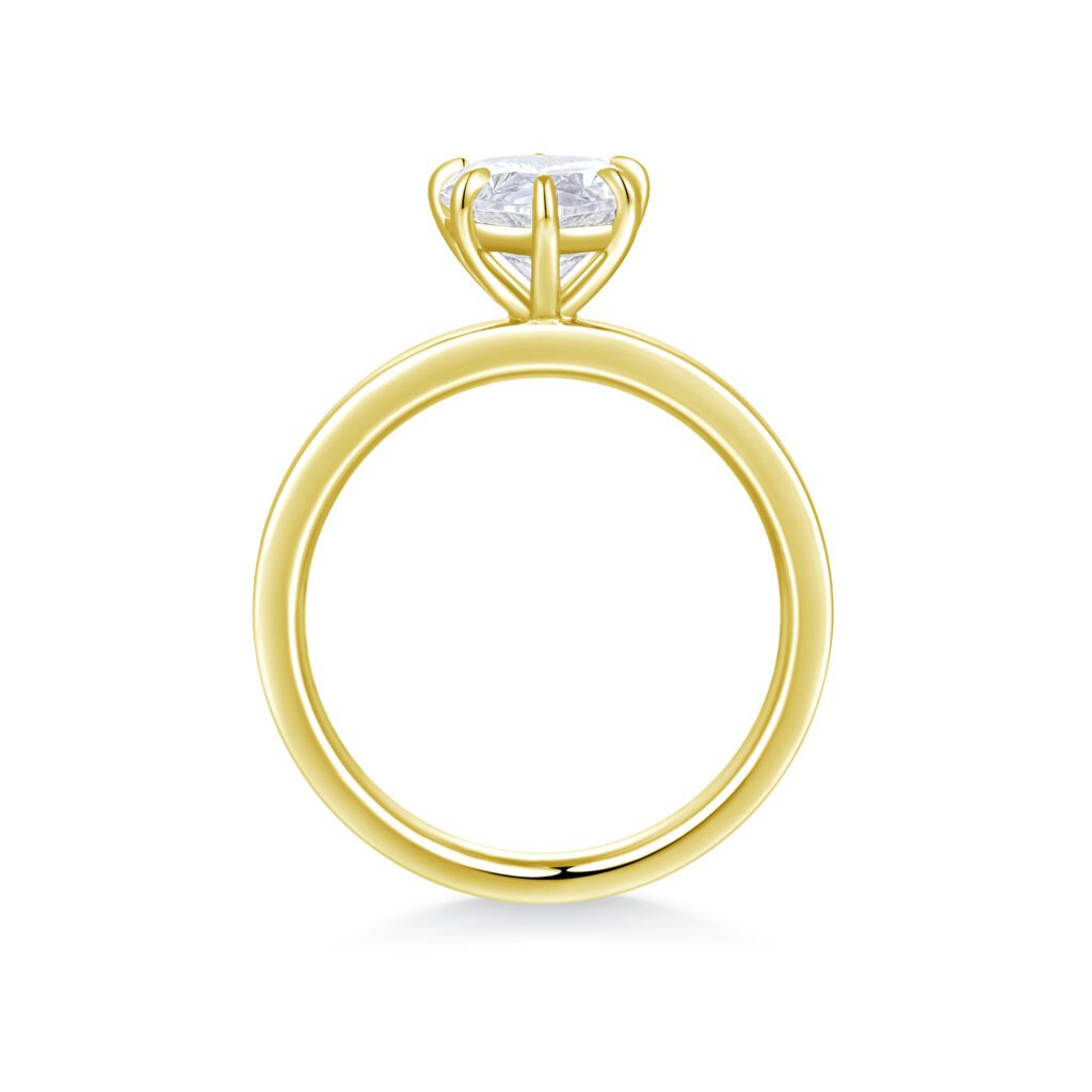 Celia Päron – Elegant Solitärring i 18k Gulguld