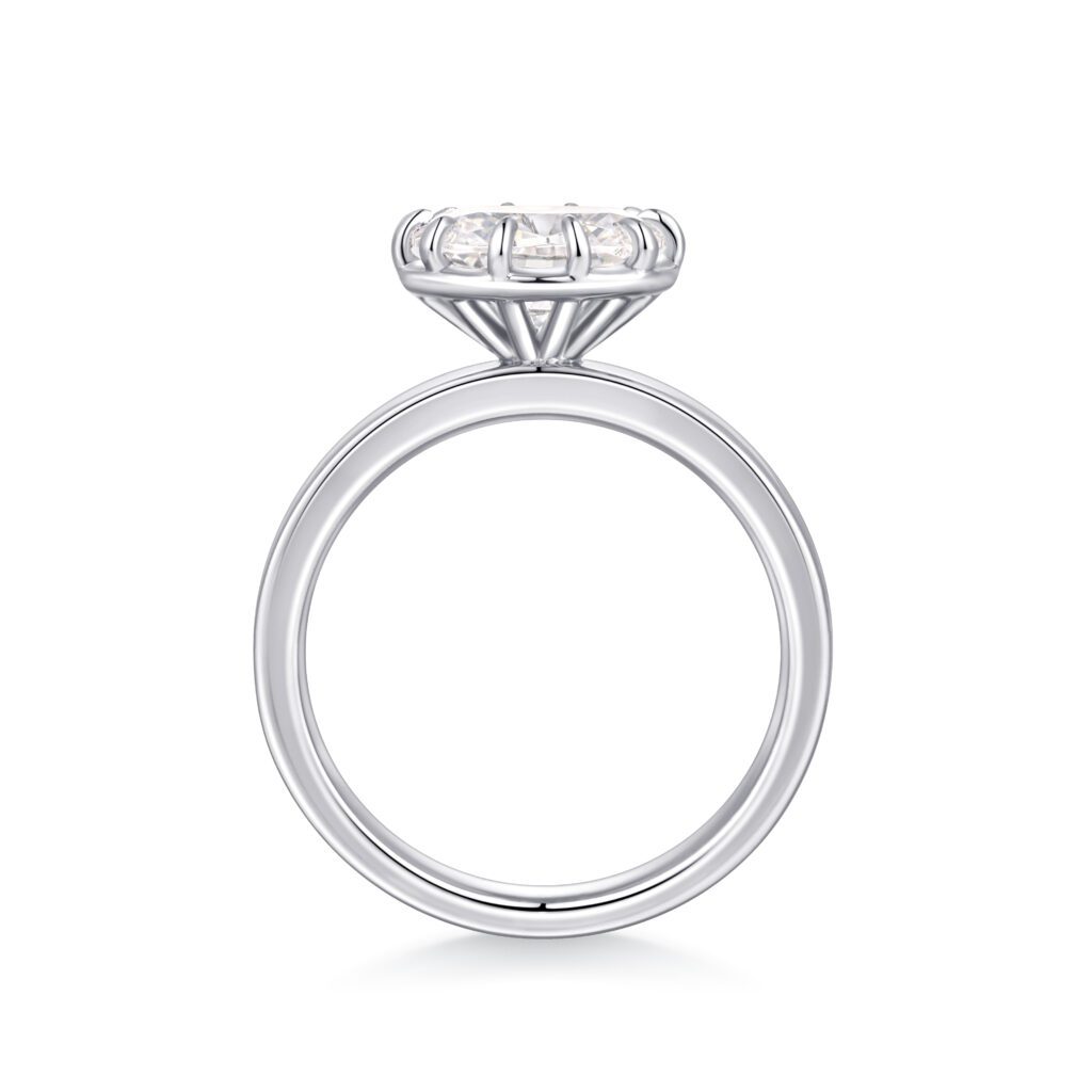 Navia – Unik East-West Solitärring i 18k Vitguld