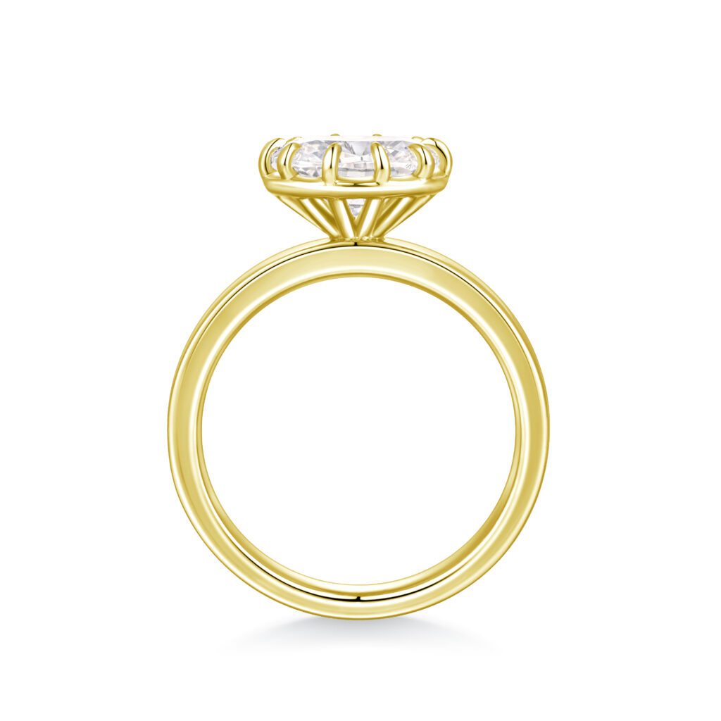 Navia – Unik East-West Solitärring i 18k Gulguld