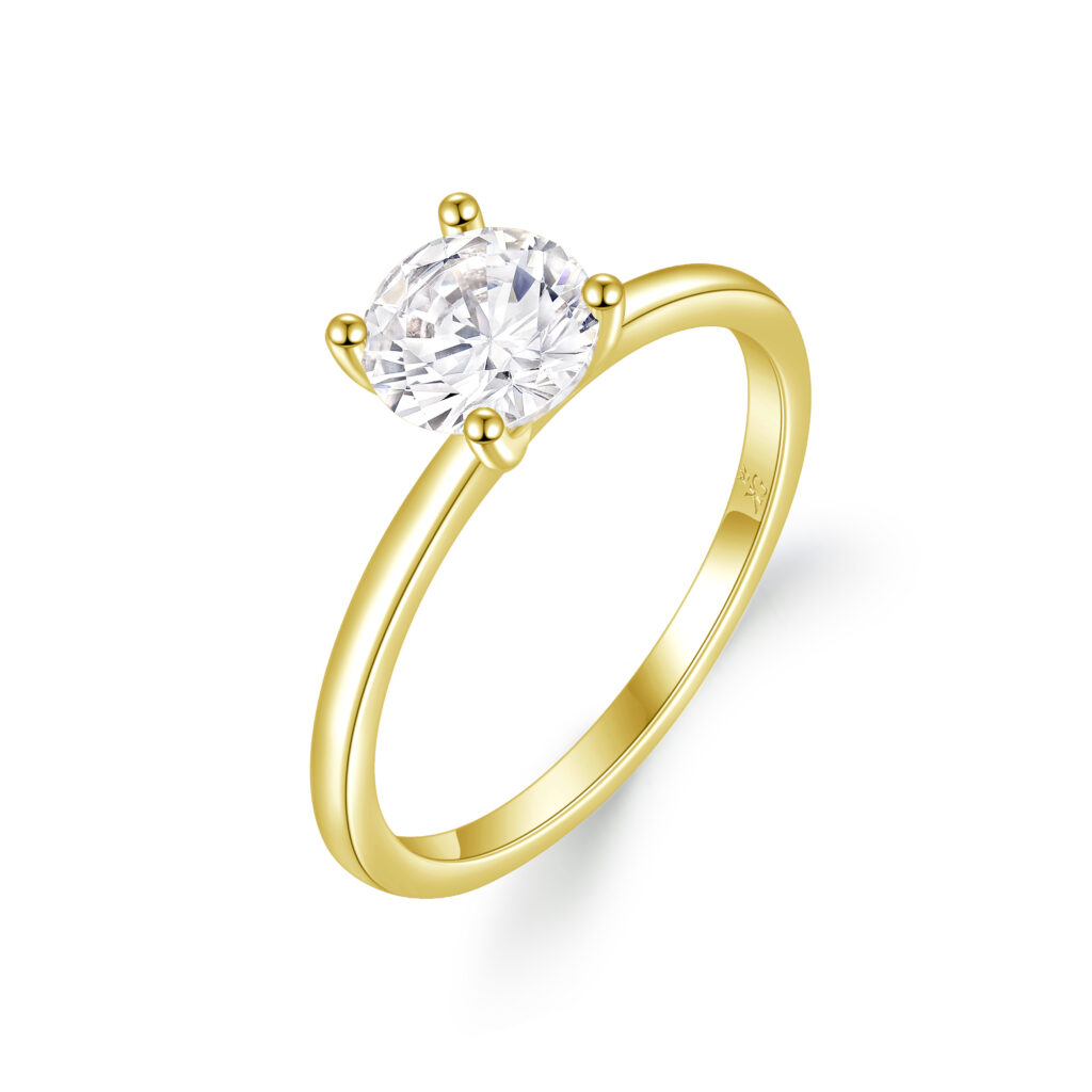 Kaia – Elegant Solitärring i 18k Gulguld