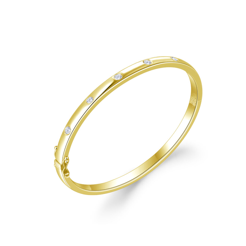 Kendall – Elegant stelt armband med Diamanter i 18k Gulguld